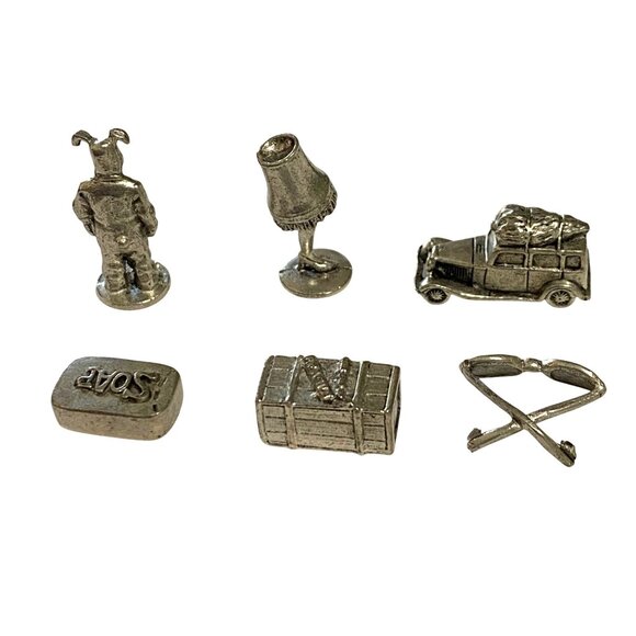 A Christmas Story Monopoly Tokens Complete Set of 6 Pewter Cake Toppers Crafting - Picture 2 of 2